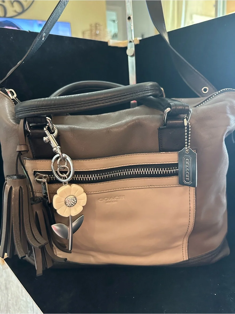 Coach #111 Legacy Colorblock leather Rory satchel